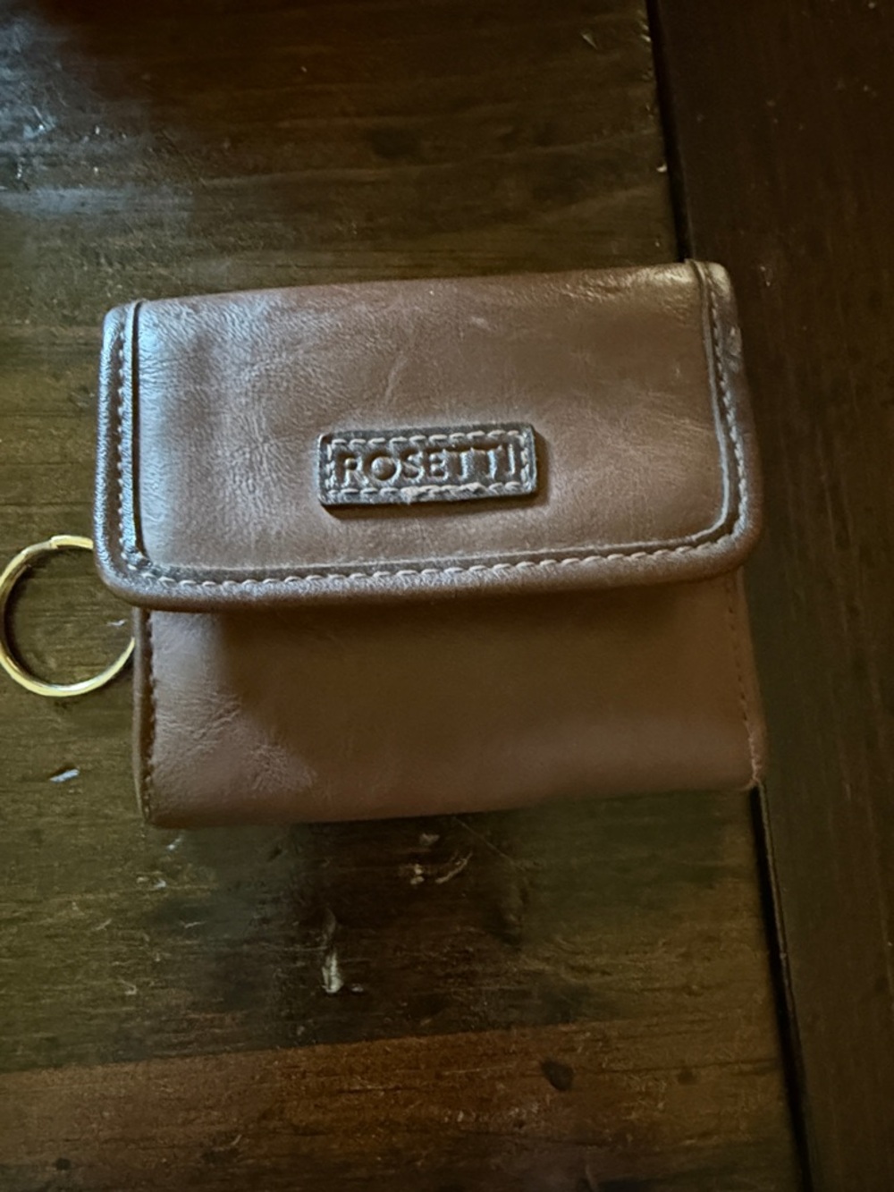Rosetti Brown Leather Mini Wallet with Key Ring